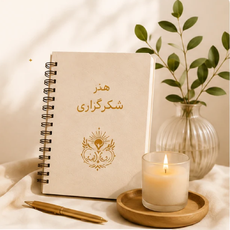 دفتر هنر شکرگزاری در کنار شمع